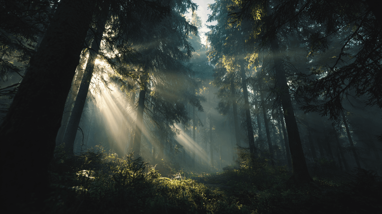 Volumetric Lighting AI prompt keyword hero image for the PromptAtlas Lighting category
