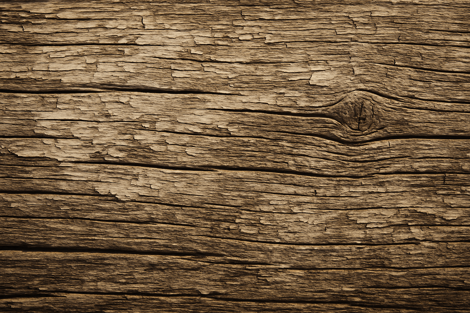 Close-up of detailed weathered wood texture showing cracked grain and faded paint in natural light